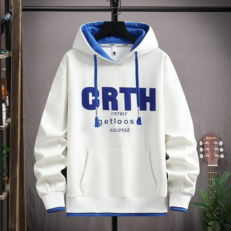 春秋季新款连帽卫衣男孩初中学生潮流帅气运动套装青少年大童男装