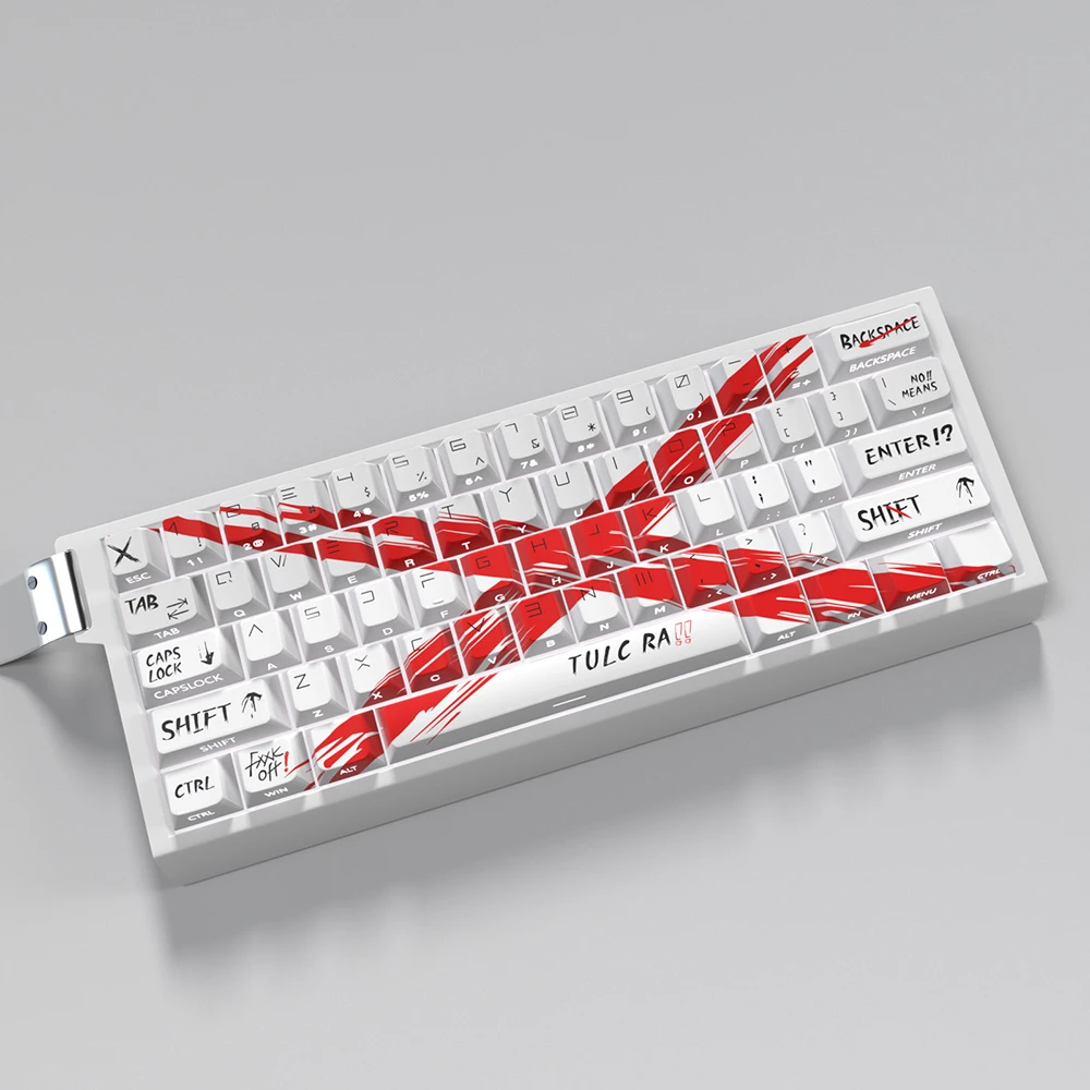 KUP白色反对无效原厂侧刻透光推荐键帽68魔导士ipi机械键盘键帽