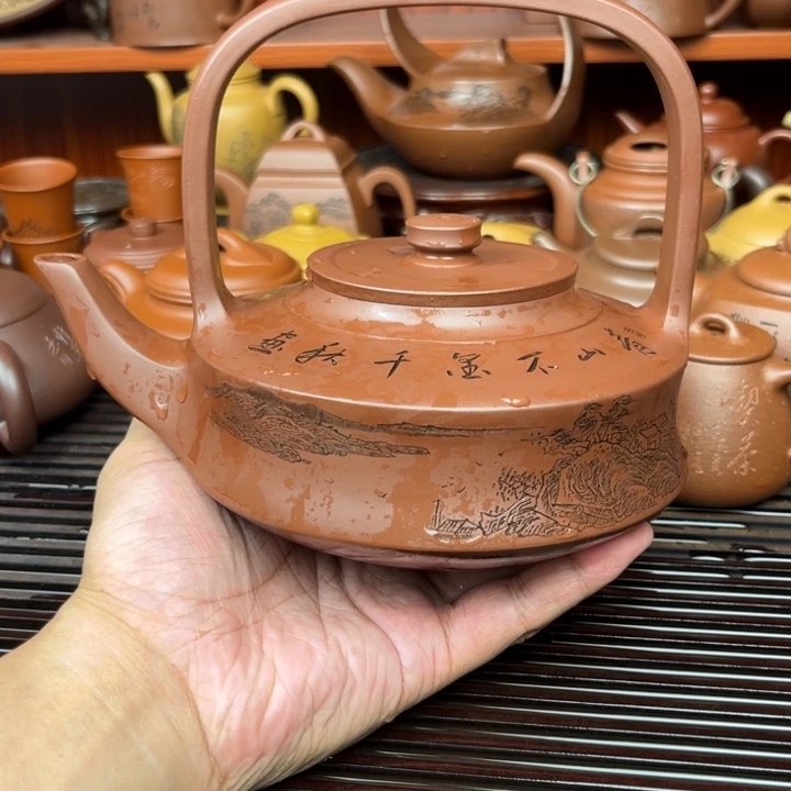 金***蛋茶壶紫砂大提壁提梁容量800