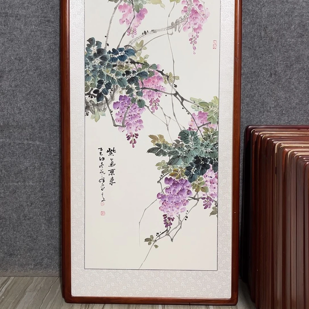 国画书画作品带框63×123