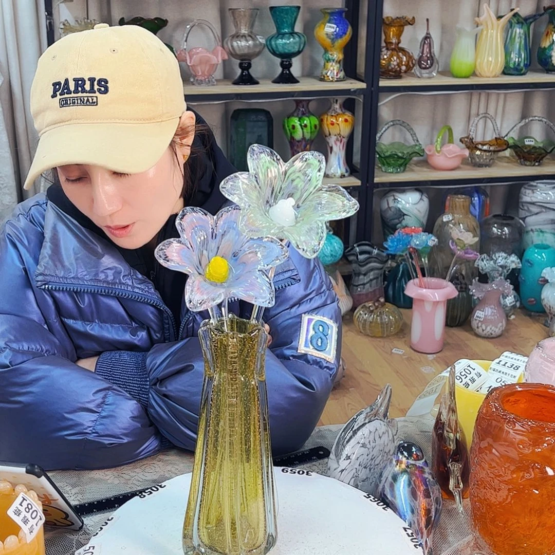 2花1瓶 家悦琉璃花器摆件