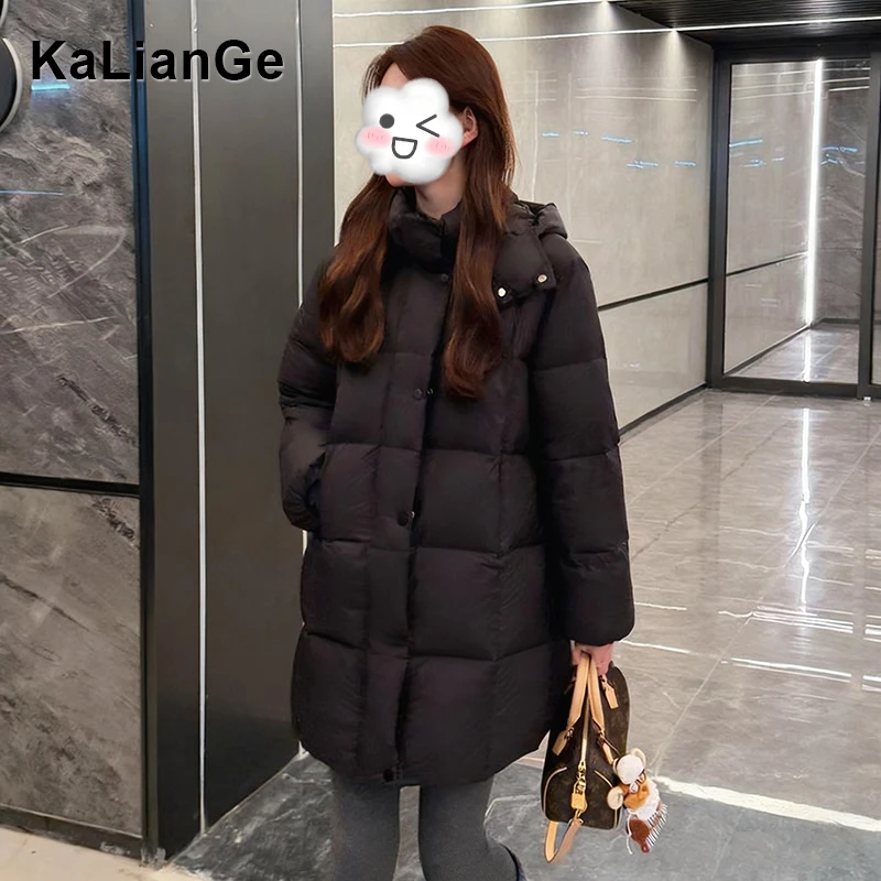 卡莲格/韩系时尚连帽棉服外套女冬季新款棉袄宽松保暖中长款棉衣