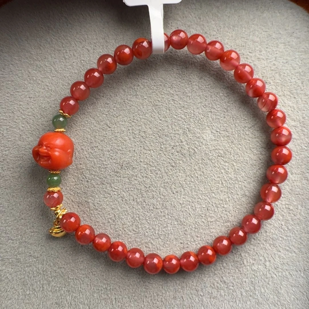 南红玛瑙未镶嵌（笑口常开手串5+）