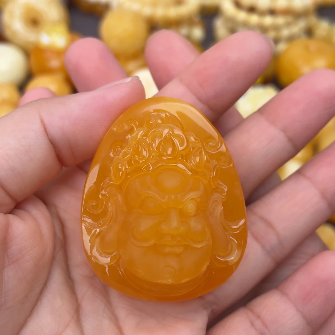 琥珀未镶嵌裸石橘红大黑天