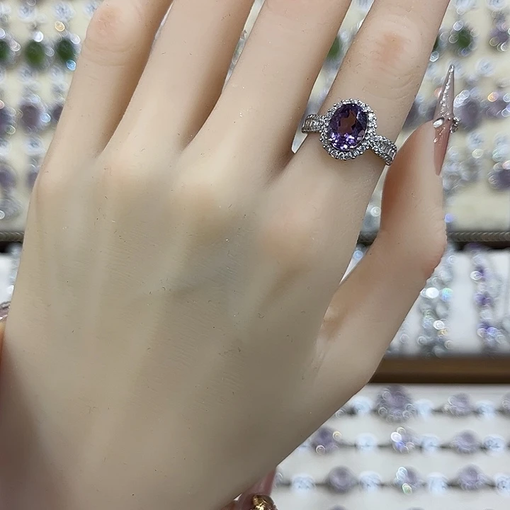 银S925镶嵌戒指紫晶