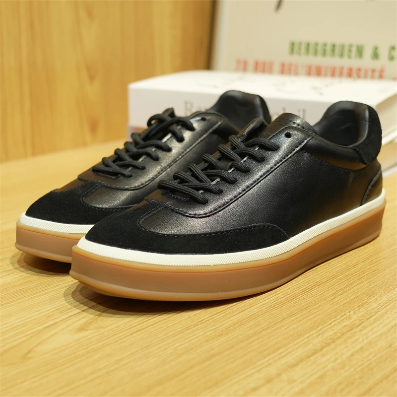 【退货补运费】女士真皮复古百搭德训鞋防滑时尚简约休闲鞋CA1201