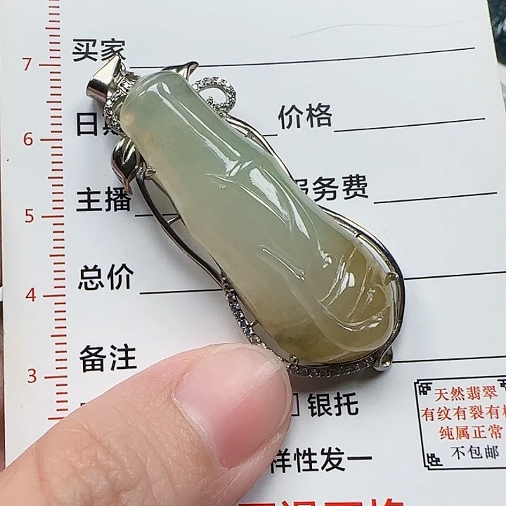 翡翠银S925镶嵌颈饰天然