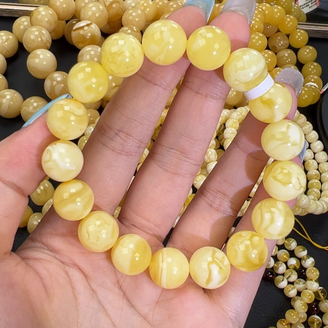 琥珀未镶嵌手链20白蜡妖花