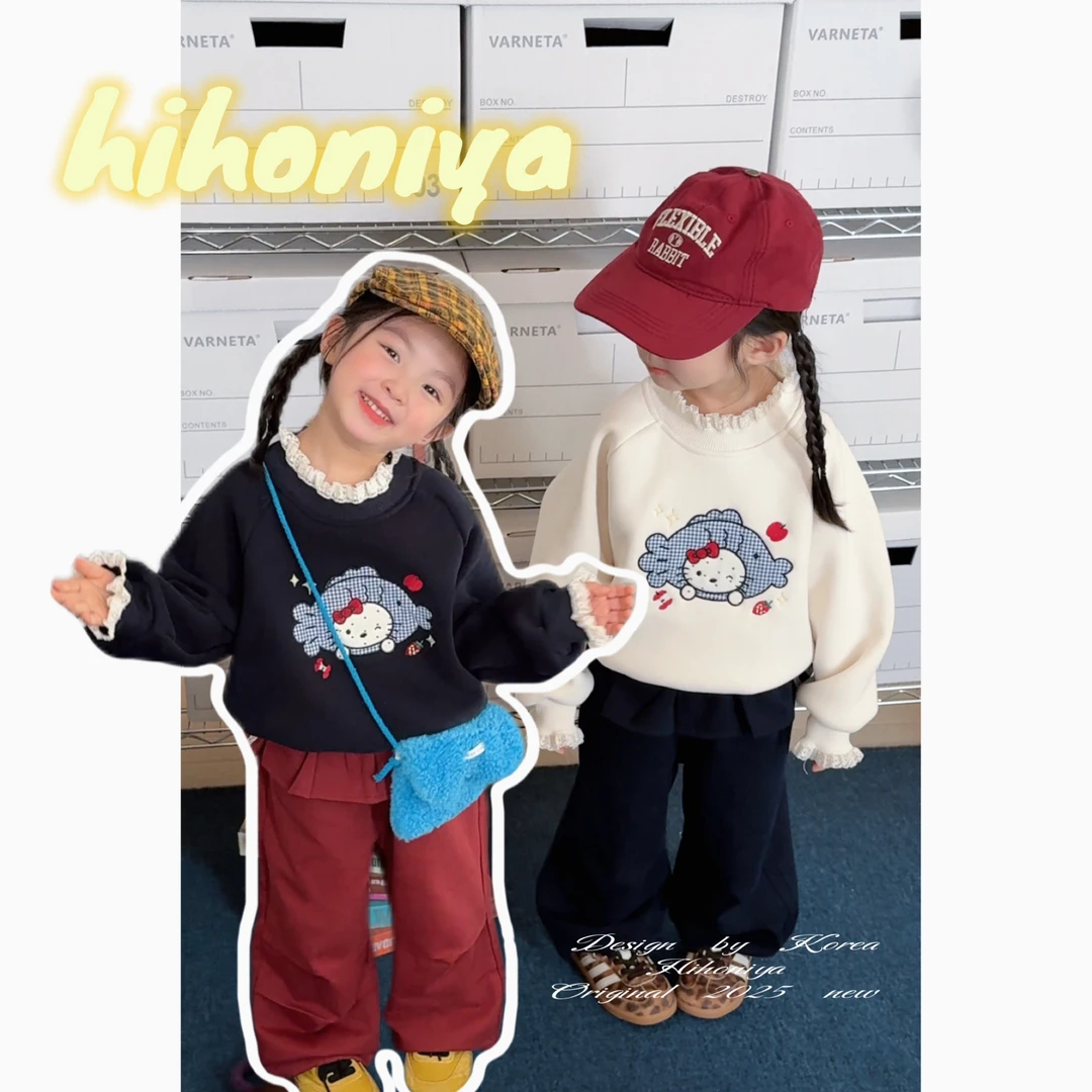 【小猫爱吃鱼】七Hihoniya~2025秋冬宝宝可爱Kitty土耳其棉加绒卫衣