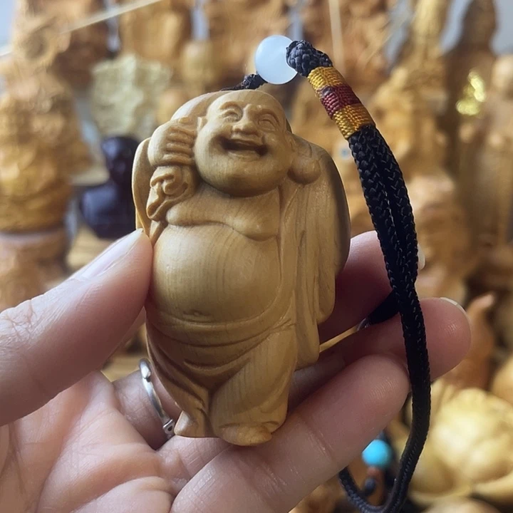 柏木（崖柏）布袋弥勒挂件