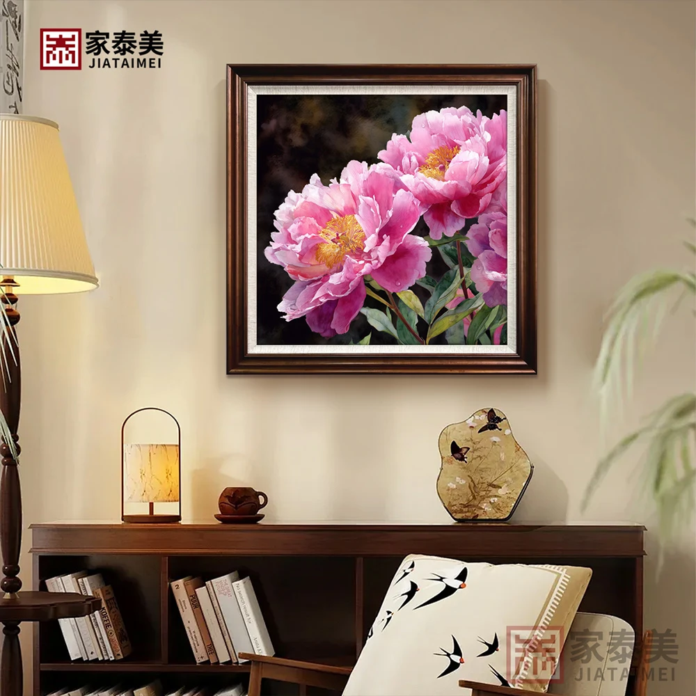 【情有所钟】花卉手绘肌理油画芍药客厅餐厅装饰画卧室玄关走廊挂画
