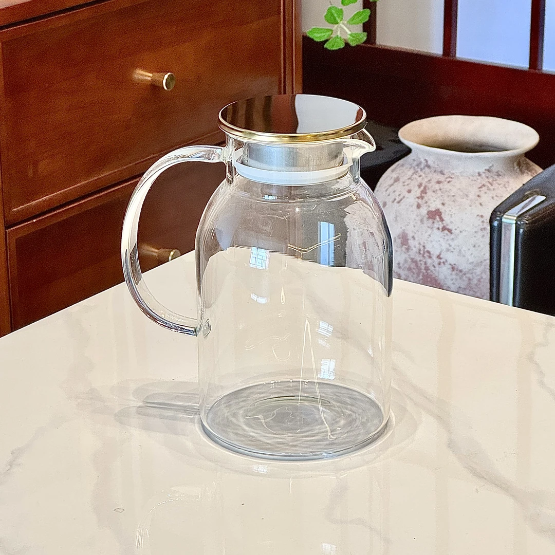 大号金盖胖胖玻璃冷水壶1600ML