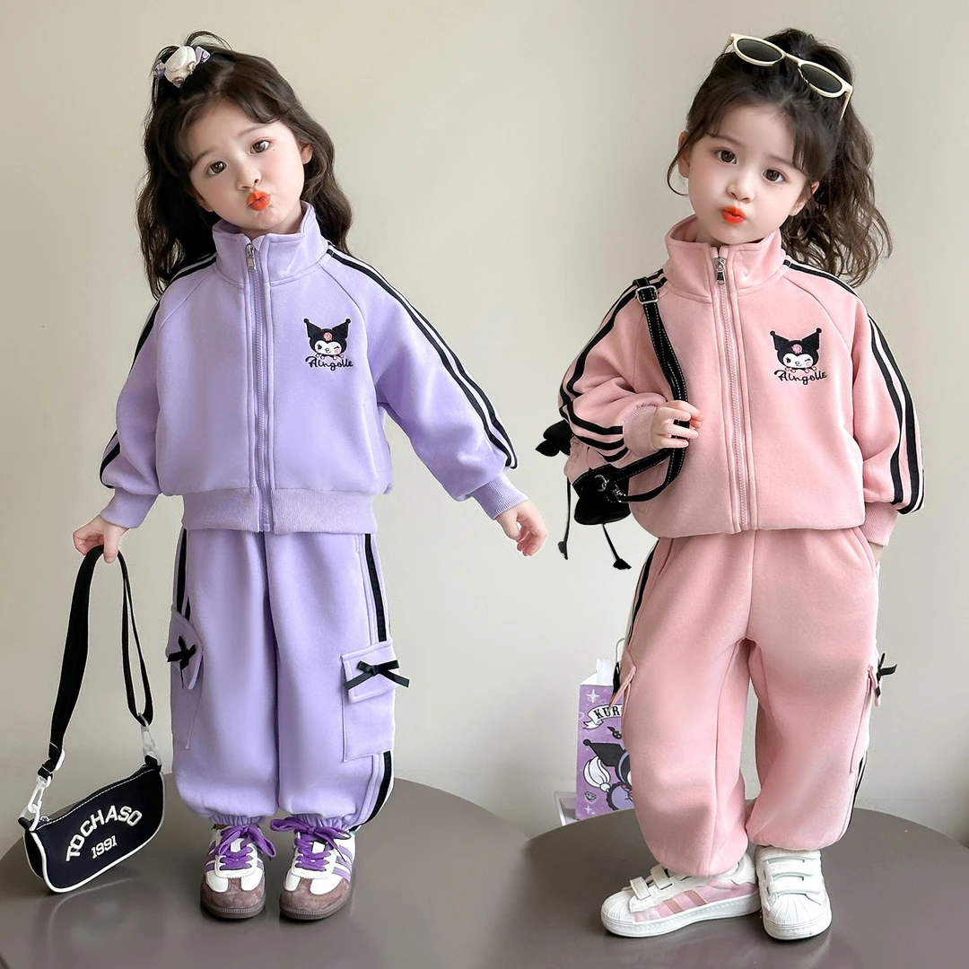 女童秋款套装洋气库洛米韩系春秋季时髦宝宝休闲两件时髦小童运动