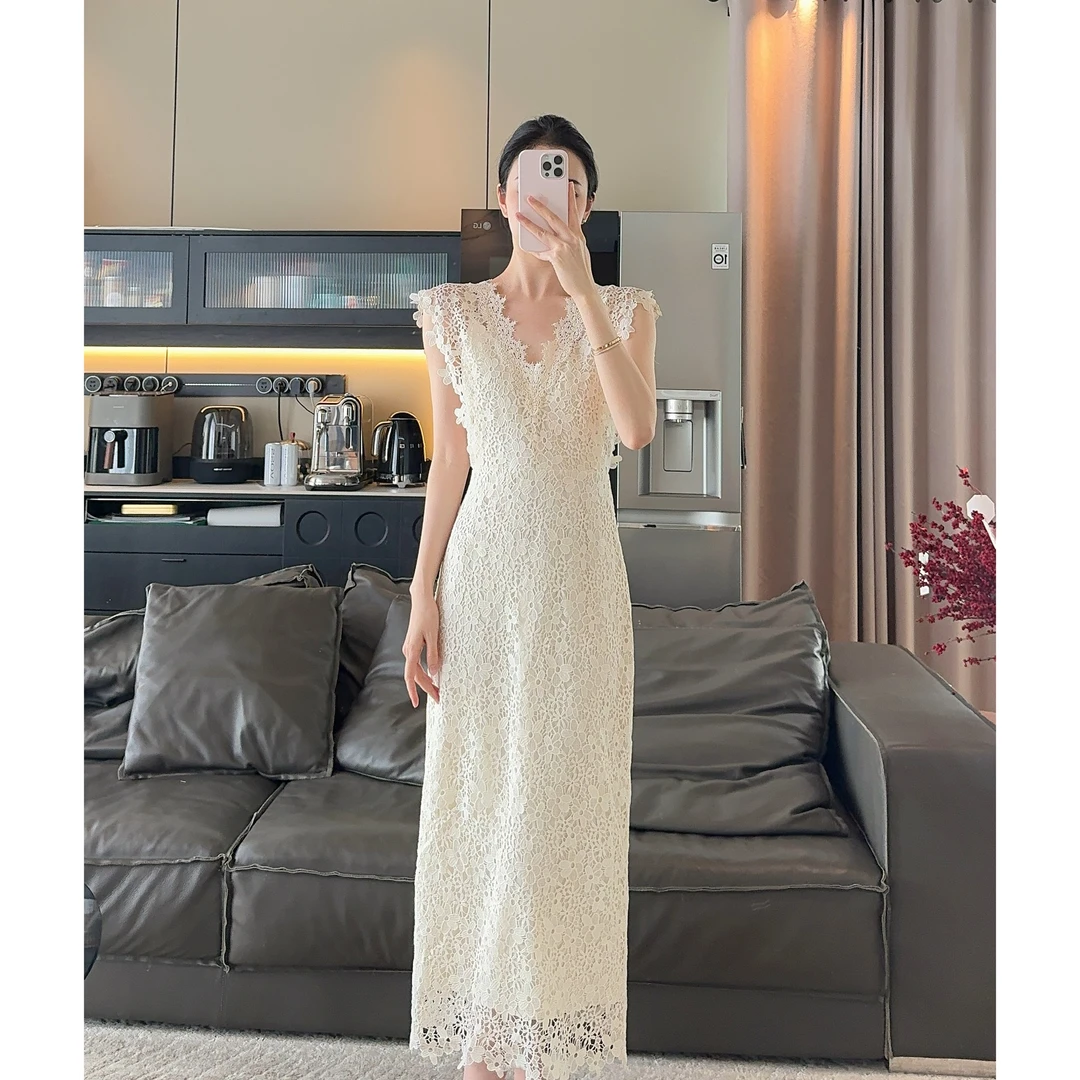 Zwinnie/詹维尼【优雅蕾丝裙】超重工细节设计感连衣裙 GYS202560