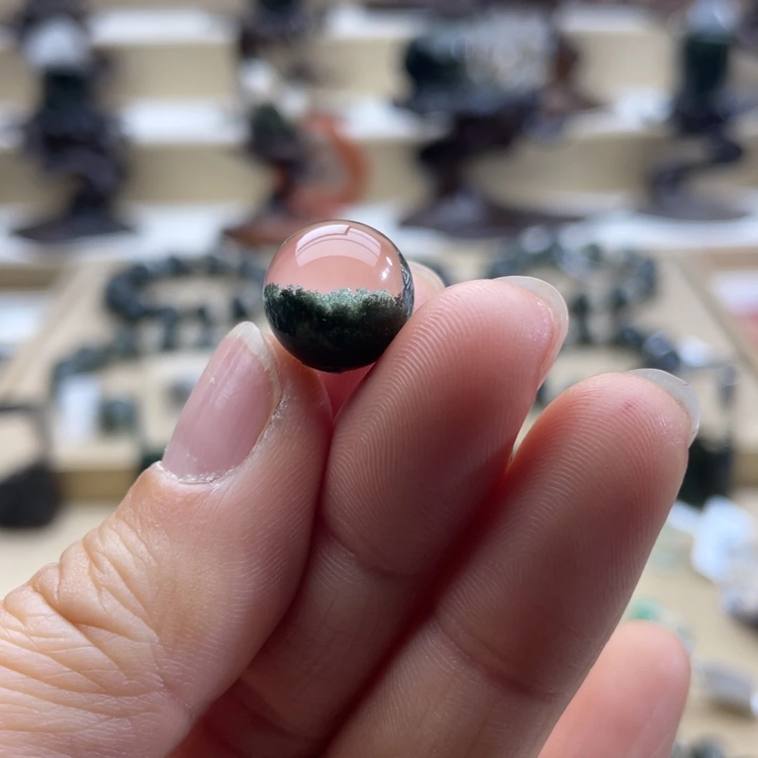 水晶颈饰未镶嵌绿幽灵聚宝盆单珠