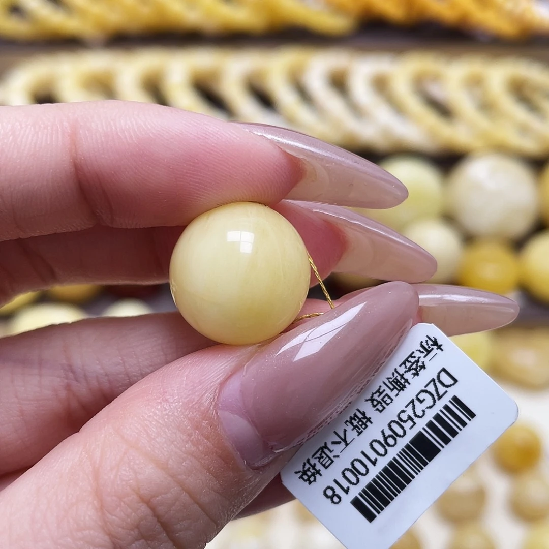 琥珀未镶嵌裸石15.5mm圆珠