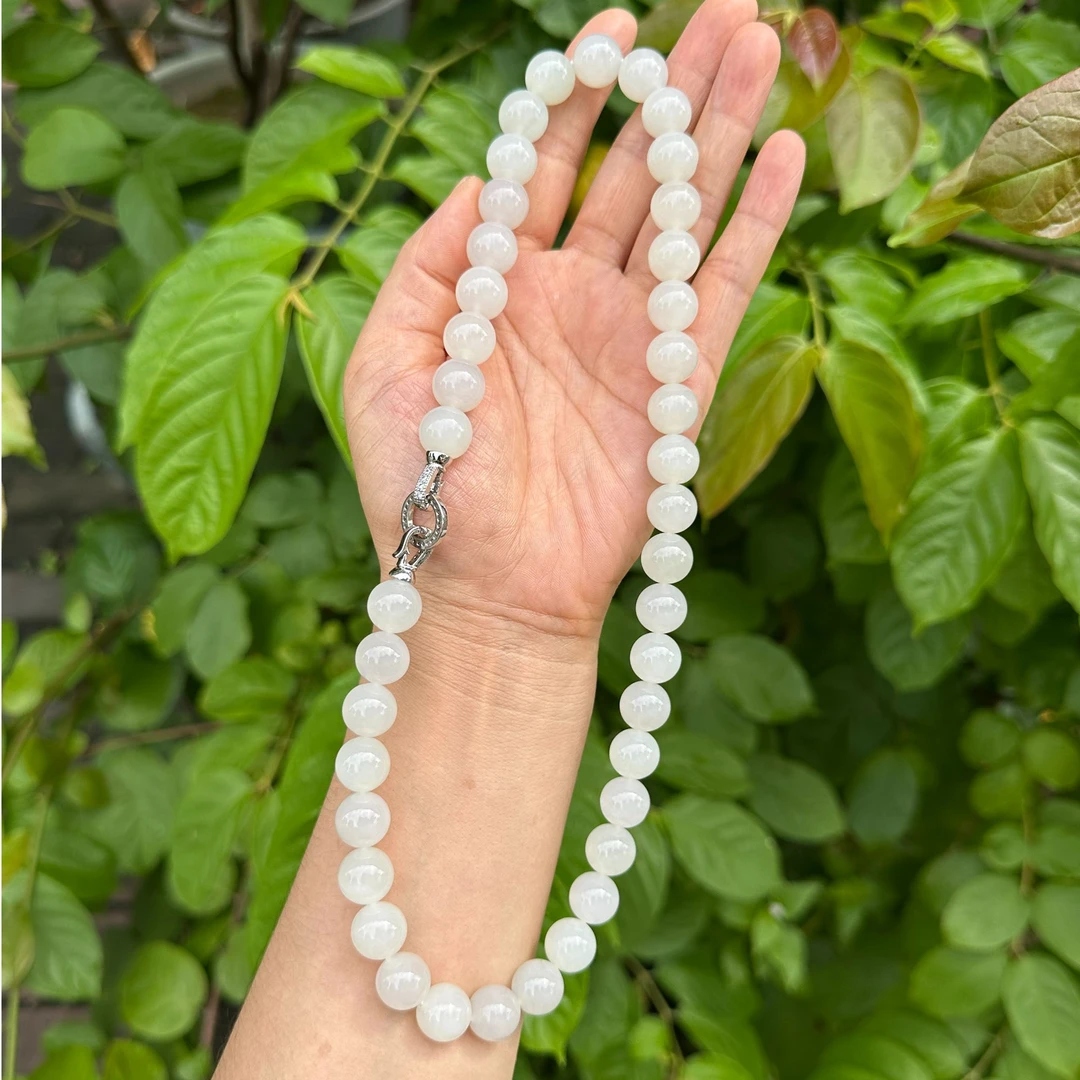 和田玉白玉项链卡12高品质油润细