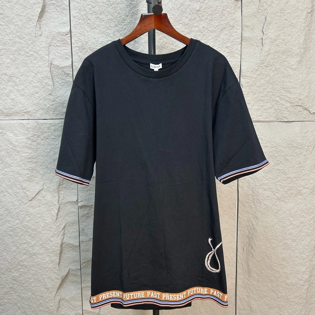 99新 LOEWE/罗意威 彩条字母背后煤油灯Logo短袖 M码 ys001071