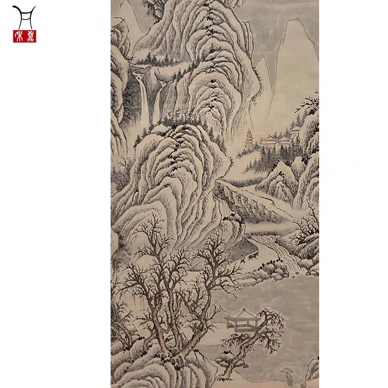 O1104山水立轴52x119/5.6平尺