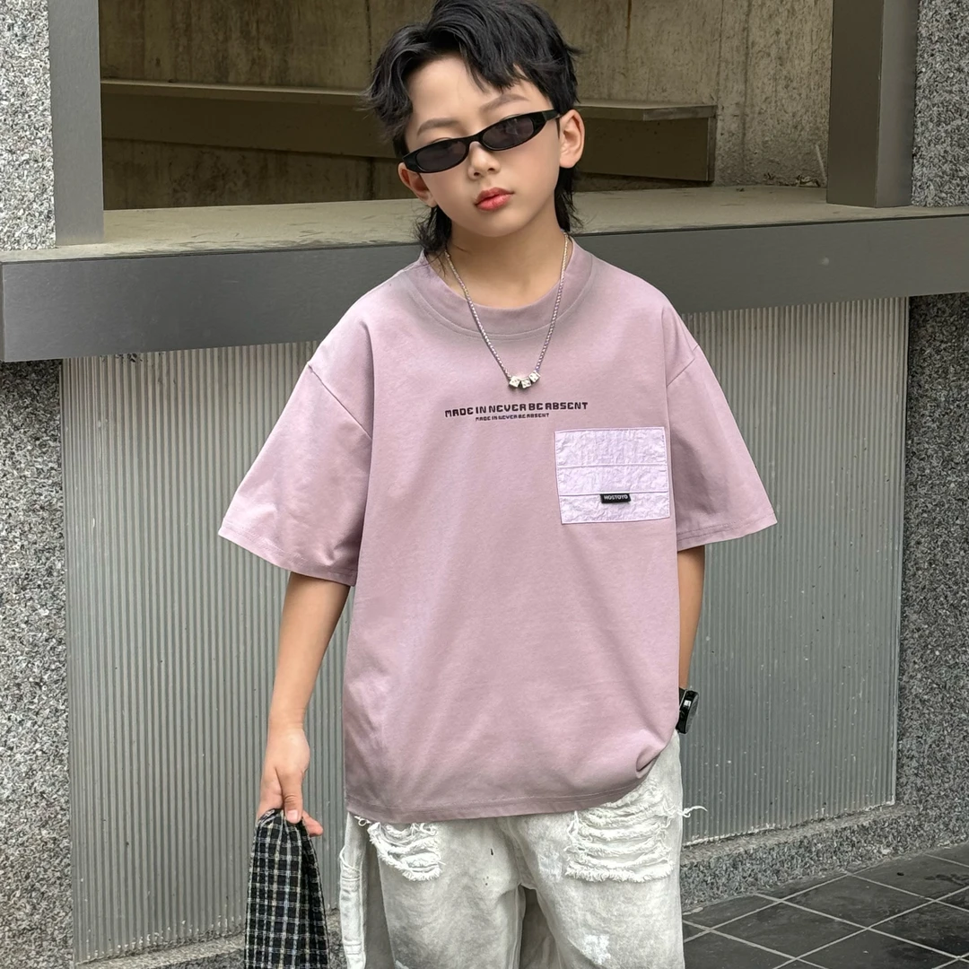 儿童网红短袖T恤男童2025新款夏装薄款痞帅气百搭休闲炸街潮t男童