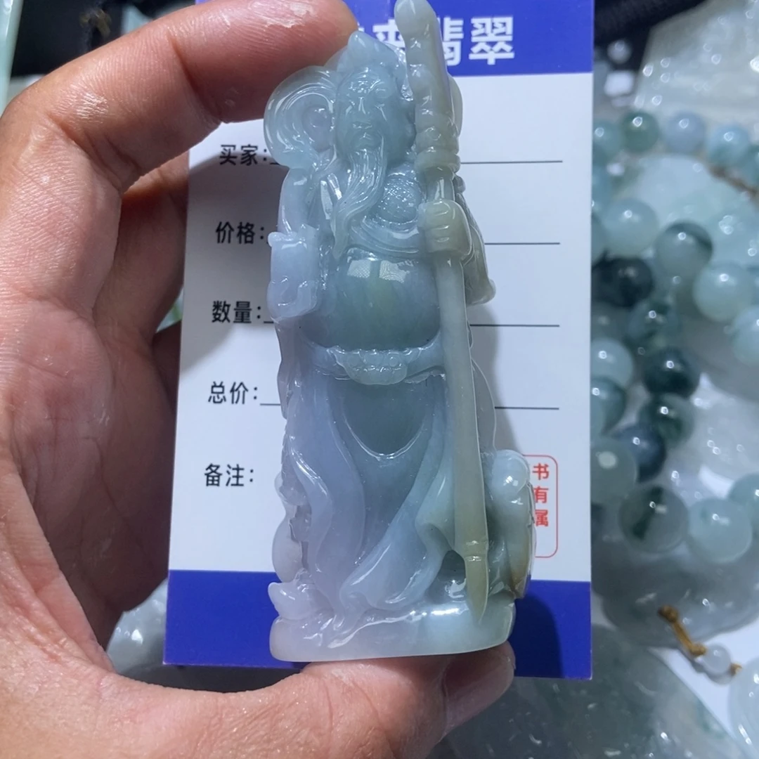 定制翡翠未镶嵌关二爷