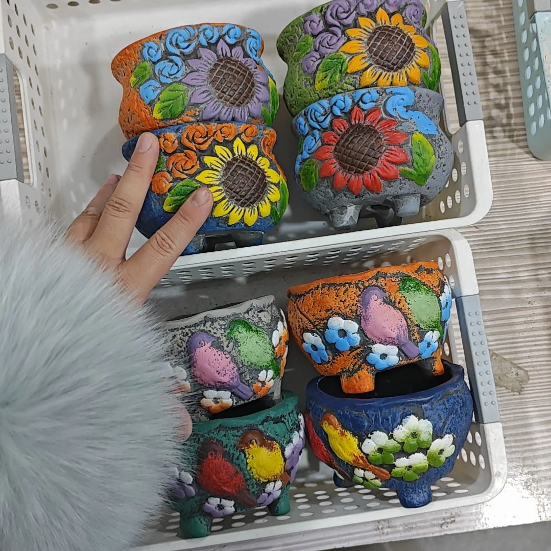 红陶吸水透气的白陶花盆凑满12发货