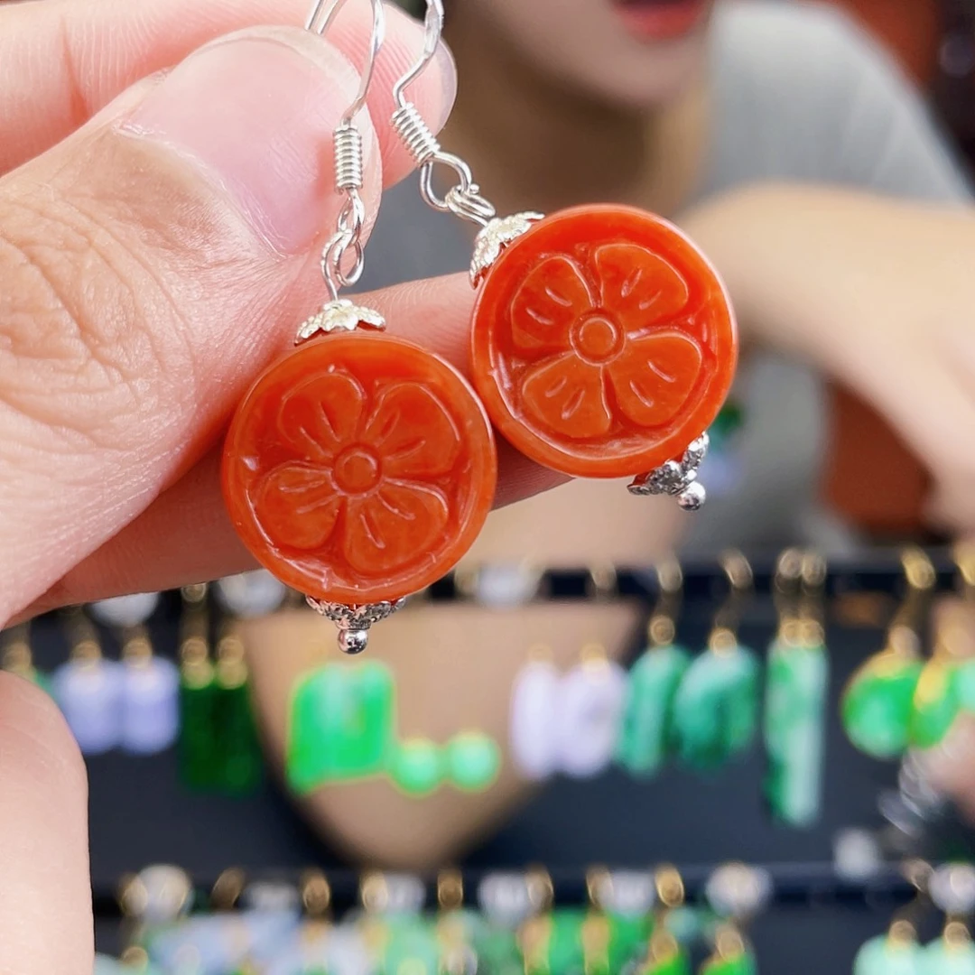 翡翠未镶嵌耳饰饰品