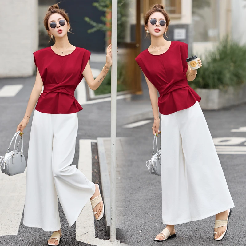 休闲套装女2025新款巨好看的韩系夏日绝美气质穿搭显瘦减龄两件套