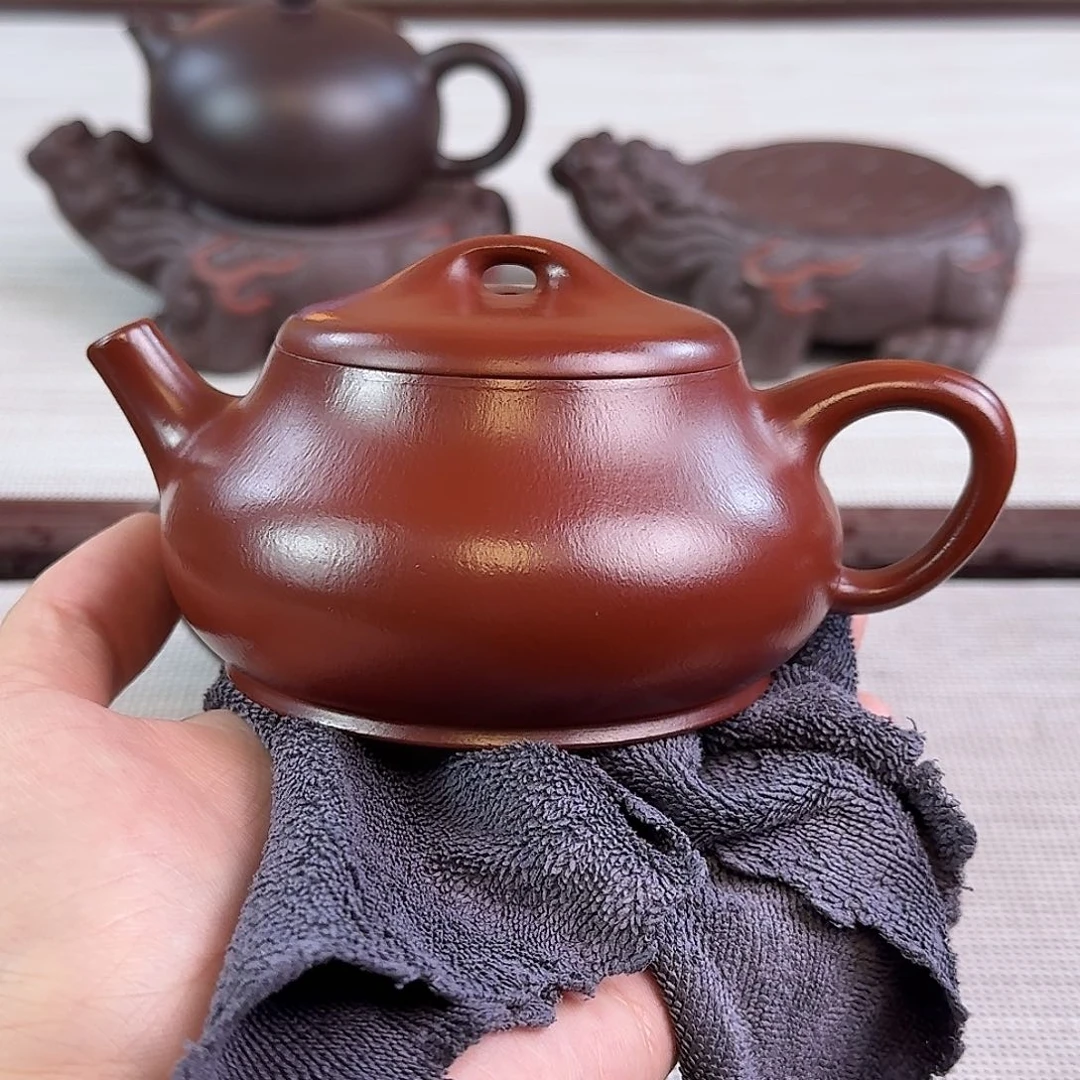 紫砂茶壶220cc大红袍石瓢