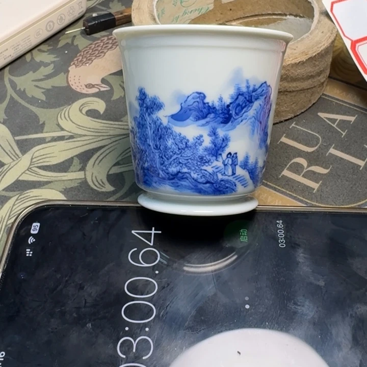佐***童小雨山堂青花瓷杯
