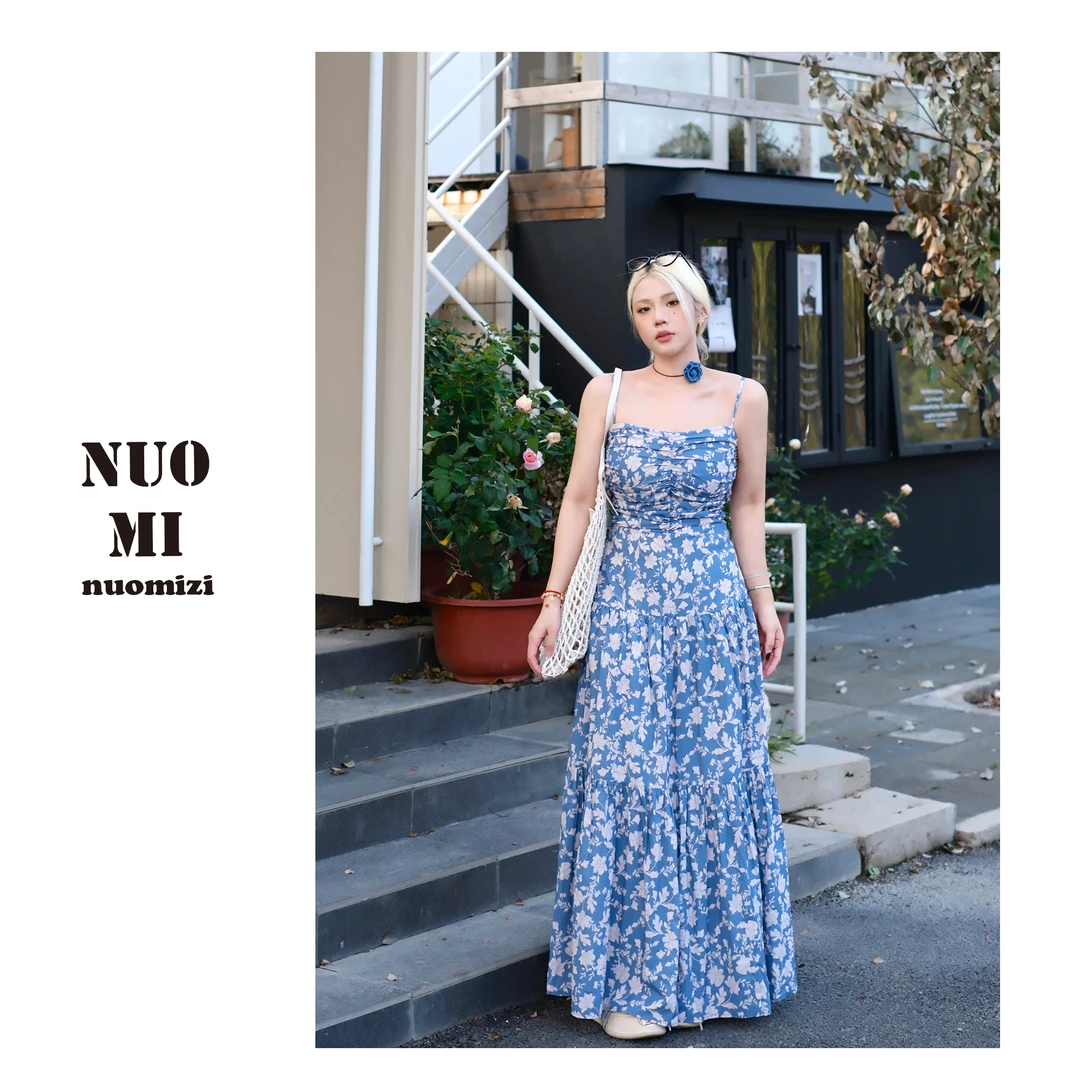 ZOZ糯米子[大海的传说]碎花吊带裙夏季夏天连衣裙裙子大码微胖