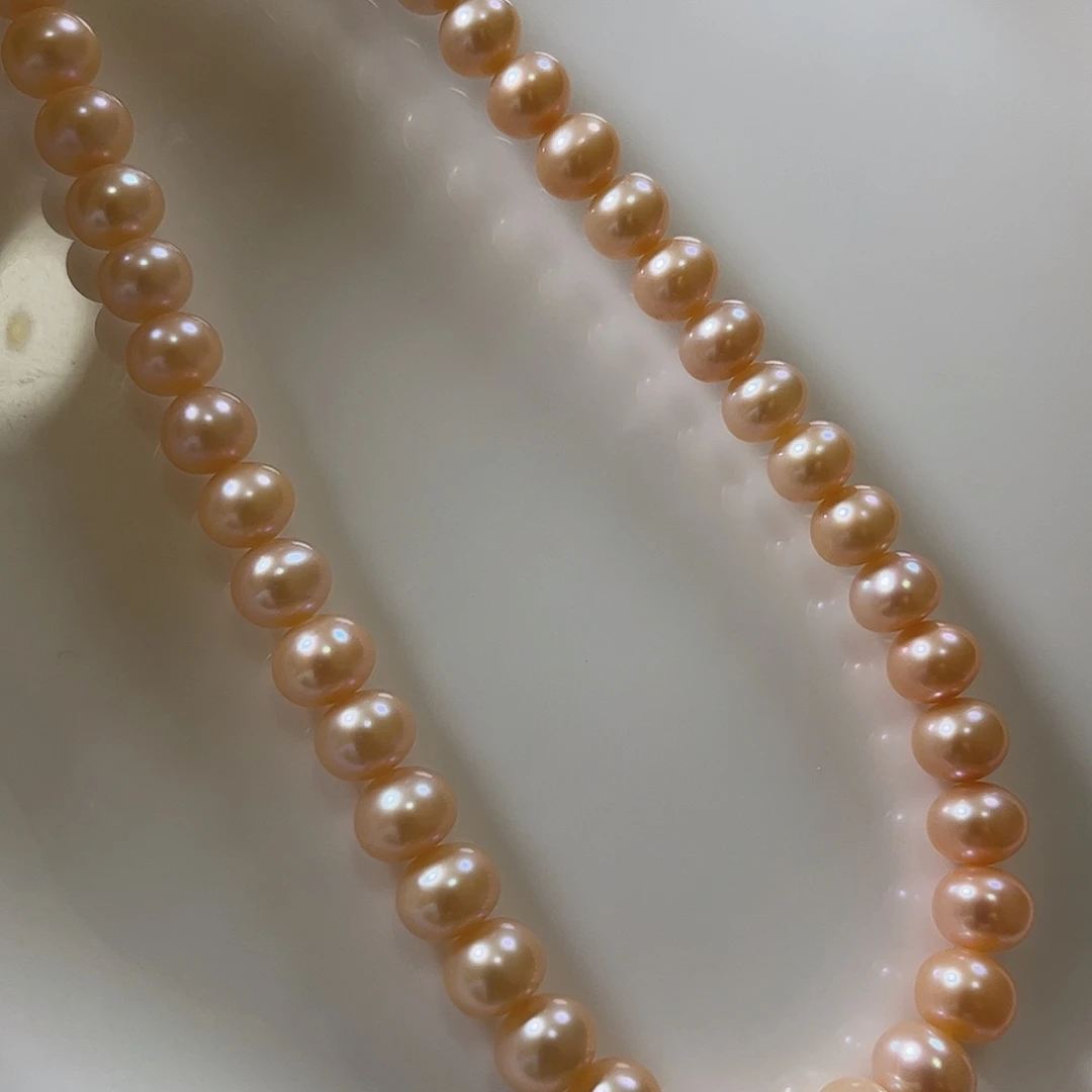 淡水珍珠未镶嵌项链8左右中国红