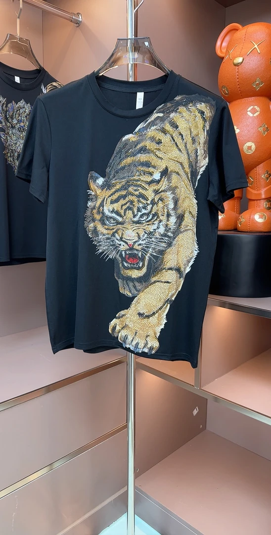 2025新款重工烫钻纯棉短袖