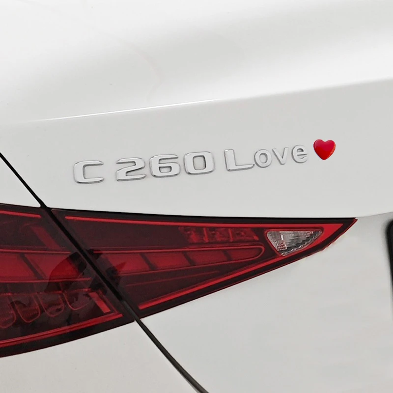 奔驰C260L GLC E300L OVE爱心创意LUCKY改装车尾标贴纸幸运四叶草