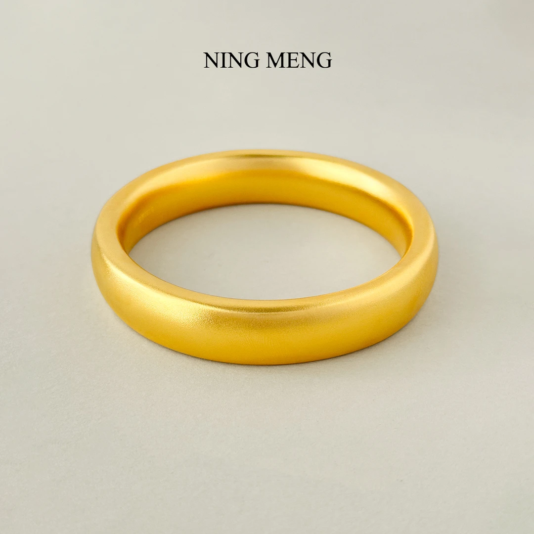 柠檬好萌 足银手镯 足银999.9大克重手工古法宽条轮胎手镯