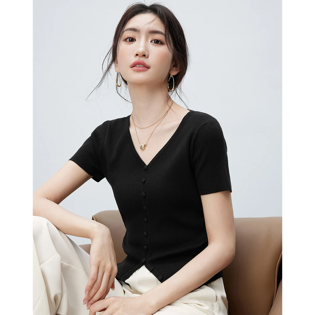 【达人专属】朗文斯汀气质显瘦别致套头针织衫DTYZ5203A18480