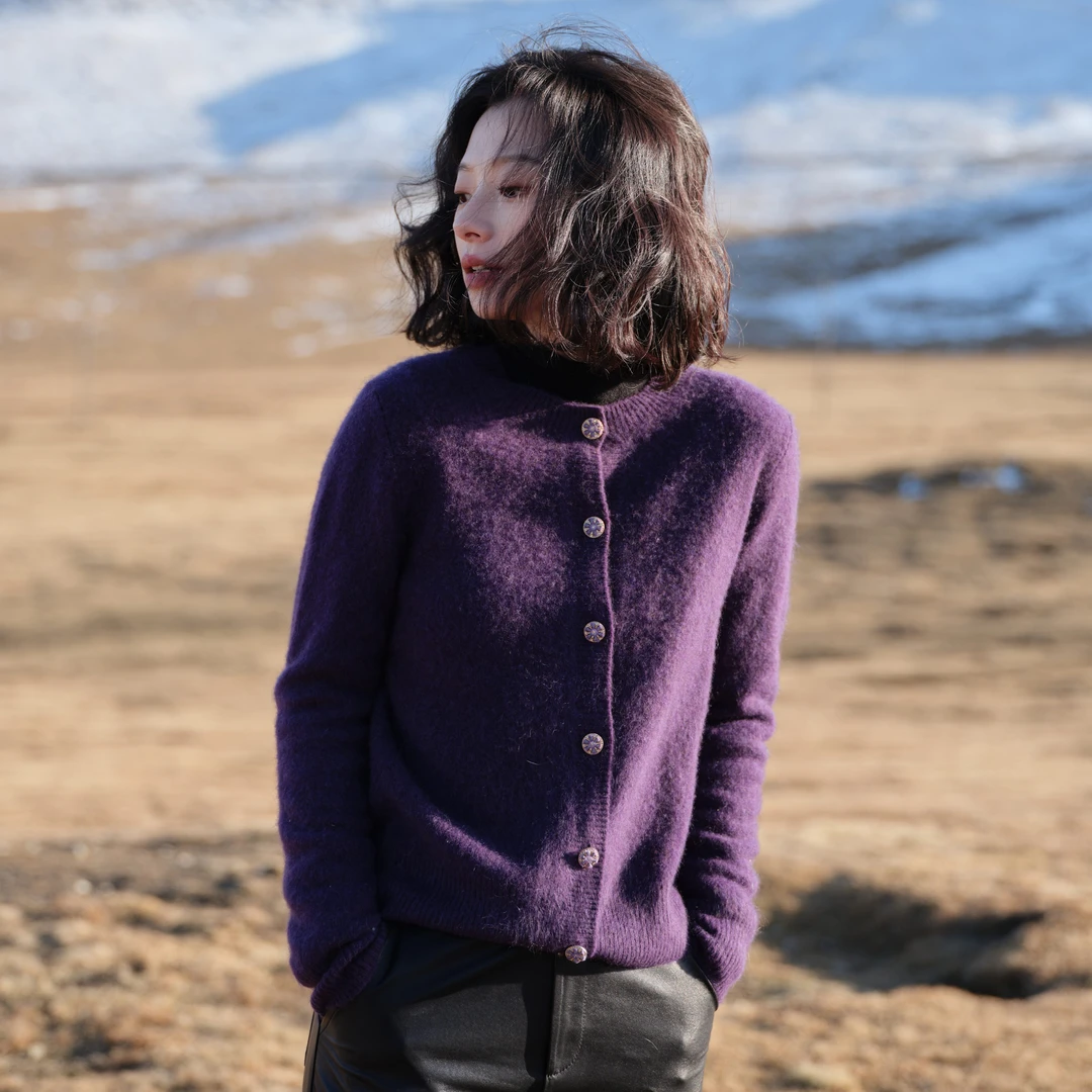 西子/【曼切斯特】100牦牛绒高级轻奢百搭保暖针织开衫/MSTJ435