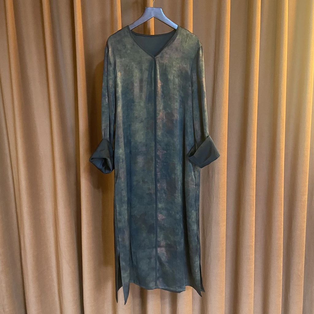 【紫晴】新中式复古中国风连衣裙时尚民族风气质大气女装优雅女