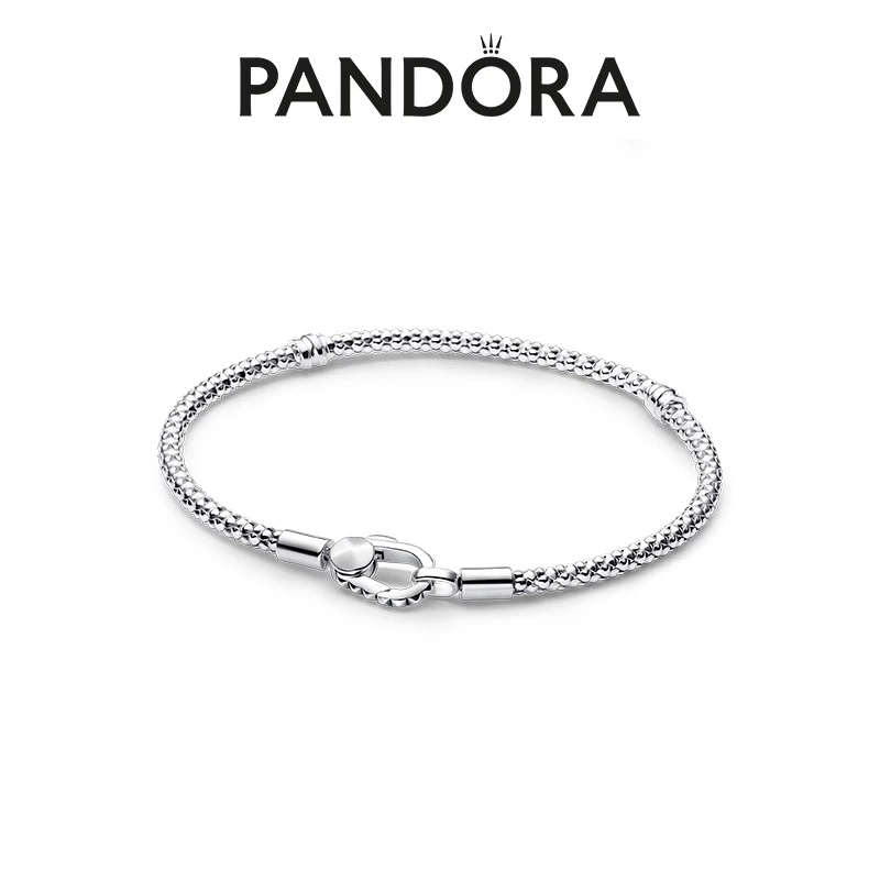 PANDORA/潘多拉 925银手链 钉链扣手链登山扣式ins小众设计高级感