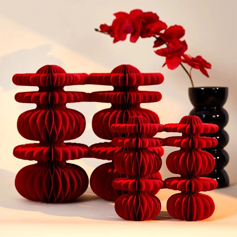 菲寻蜂窝球立体喜字摆件结婚专用订婚宴立体囍字摆台桌面布置装饰