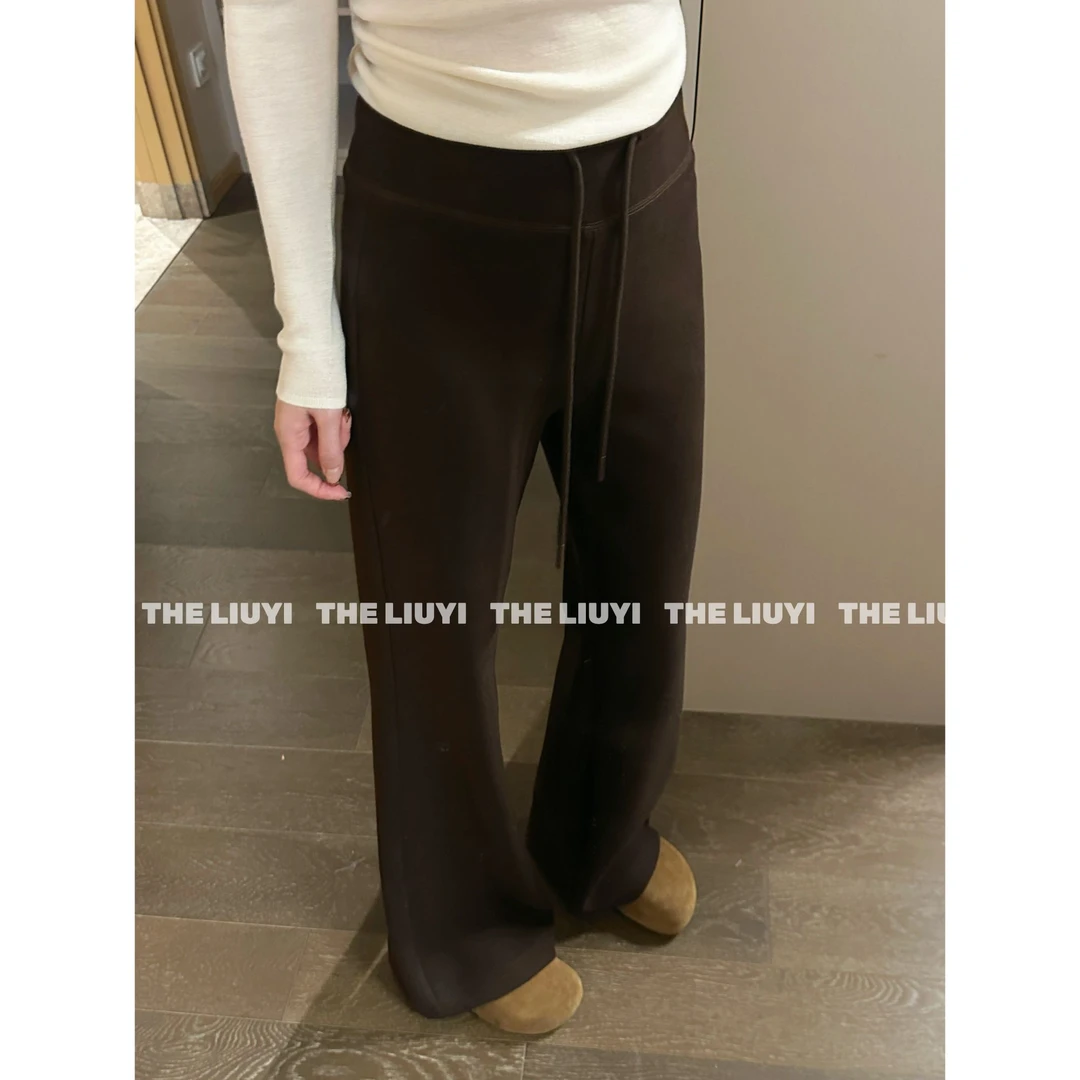 【LIUYI】 lu系神裤~百搭窄版显瘦高腰微喇休闲裤59114