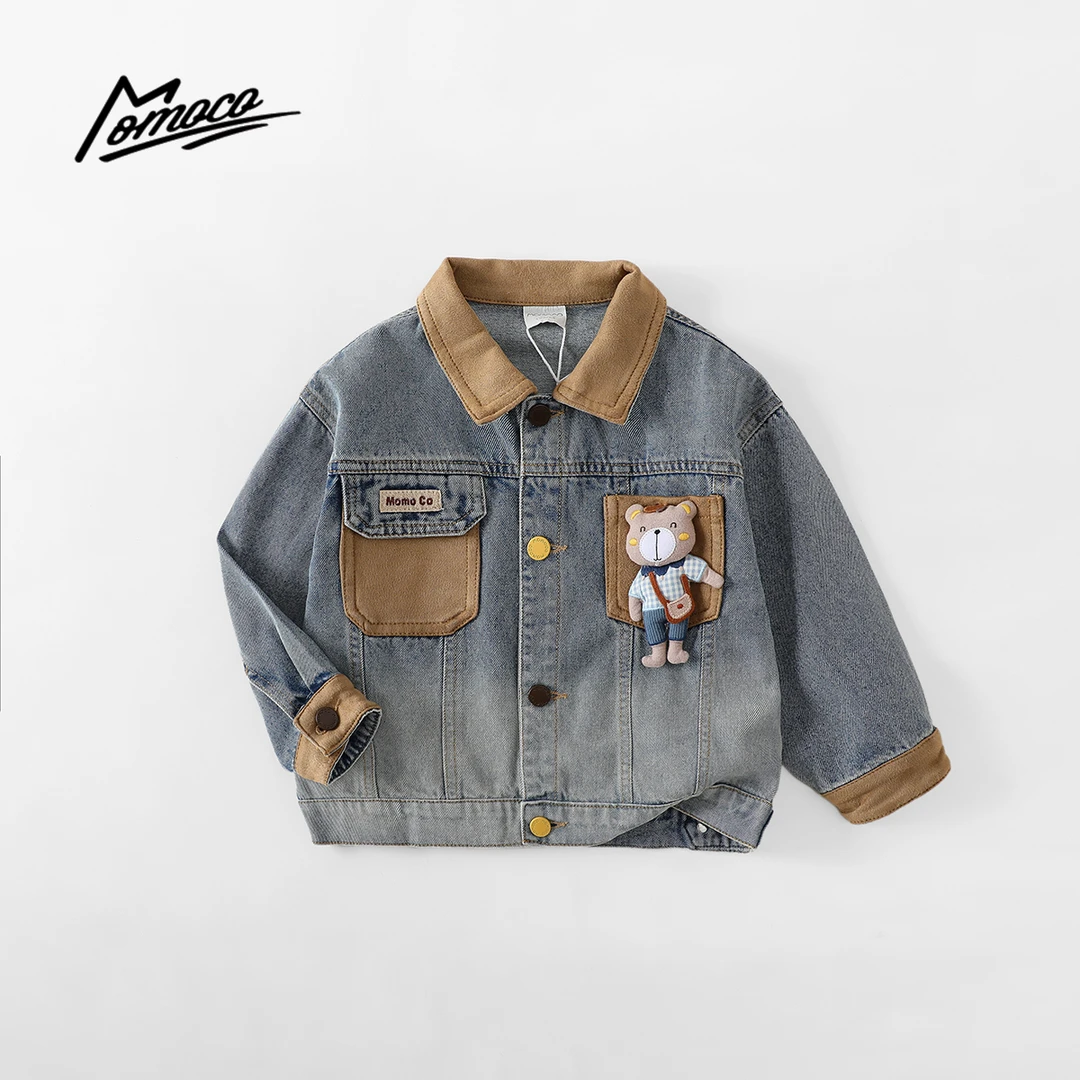 MOMOCO2025秋季新款男童公仔玩偶时尚牛仔外套77330108001