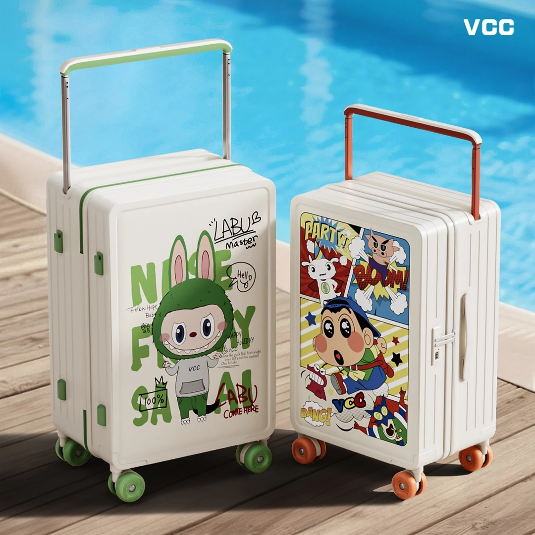 高颜值宽拉杆行李箱女学生耐用密码卡通印花登机箱2025新款旅行箱