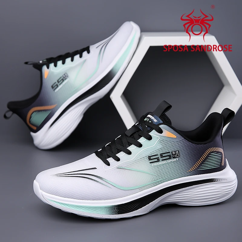 法国红蜘蛛夏季软底男士超轻透气跑步鞋 竞速减震时尚休闲运动鞋