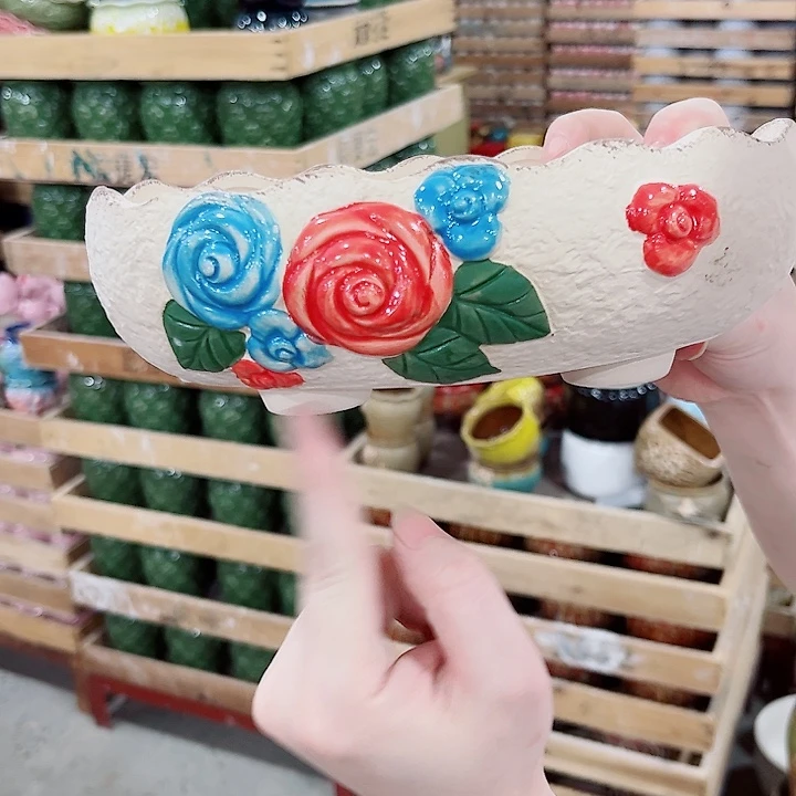 有孔.凑单10元陶瓷花盆发货！