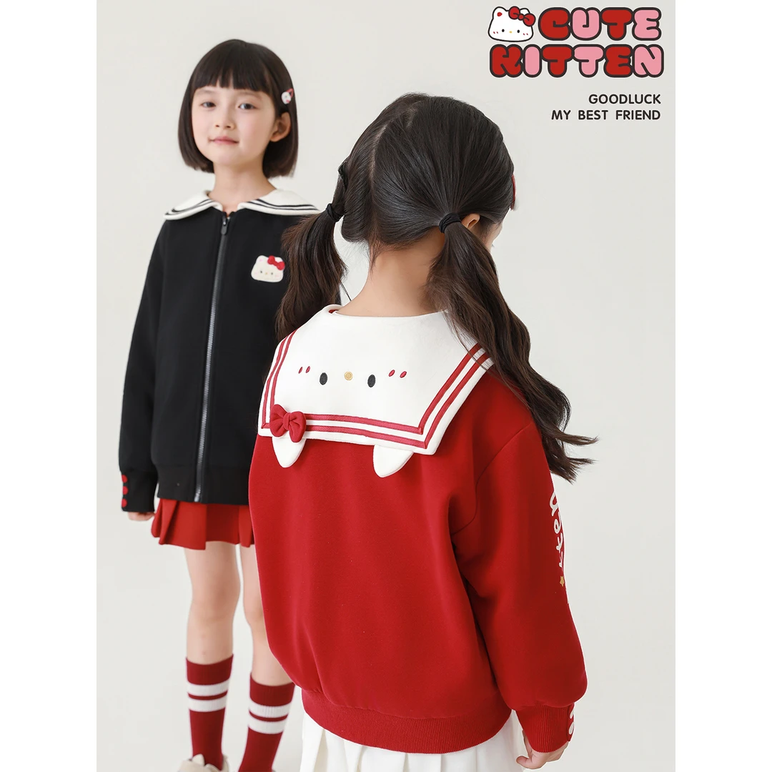 YOEHYAUL/幼悠幼悠【可爱喵】秋贰波女童系列春秋运动外套 CD2079