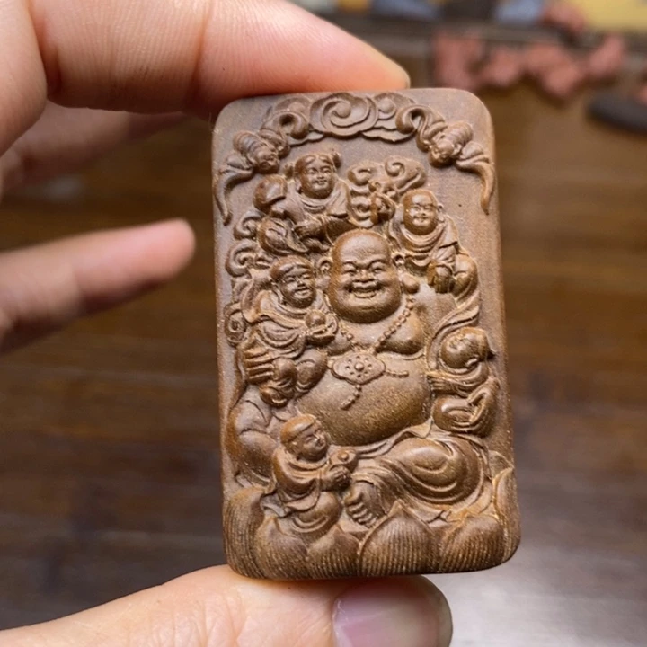 檀香木其他多子多福弥勒35牌