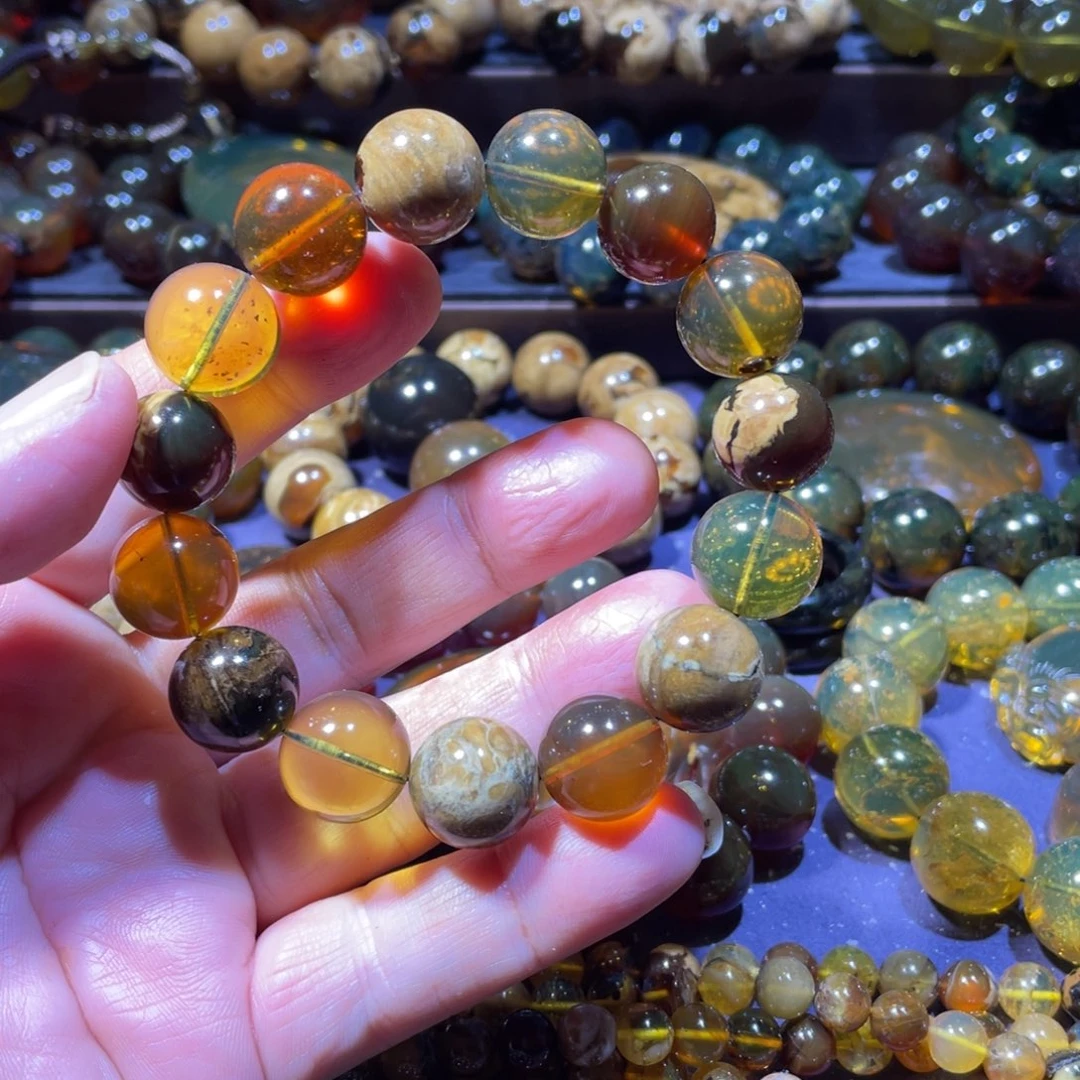 琥珀未镶嵌手链天然