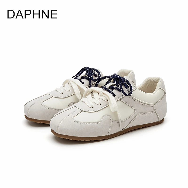 达芙妮2025新款女鞋秋季复古豹纹软底通勤平底鞋德训鞋休闲阿甘鞋