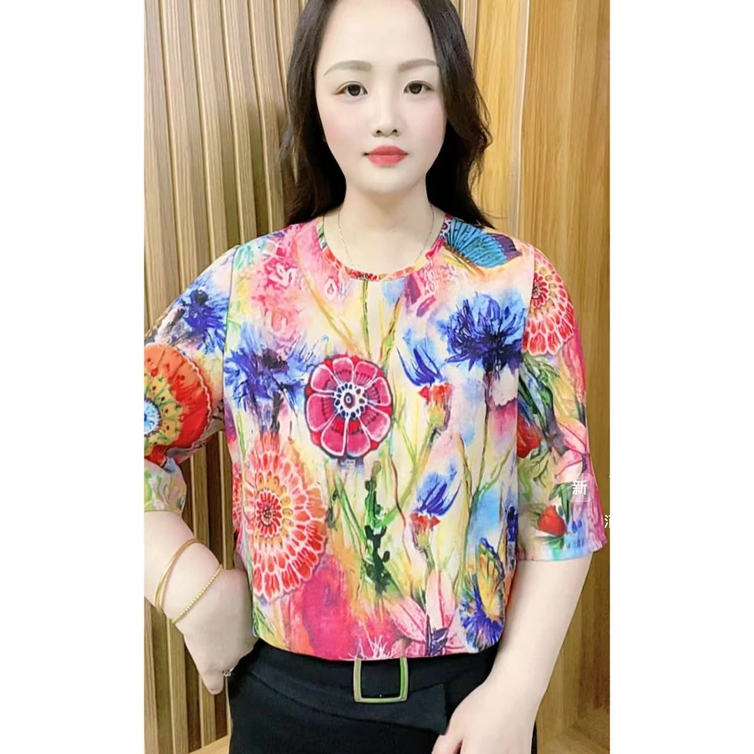 波西米亚复古印花2025碎花花色休闲风中老年女装宽松时尚洋气遮肉